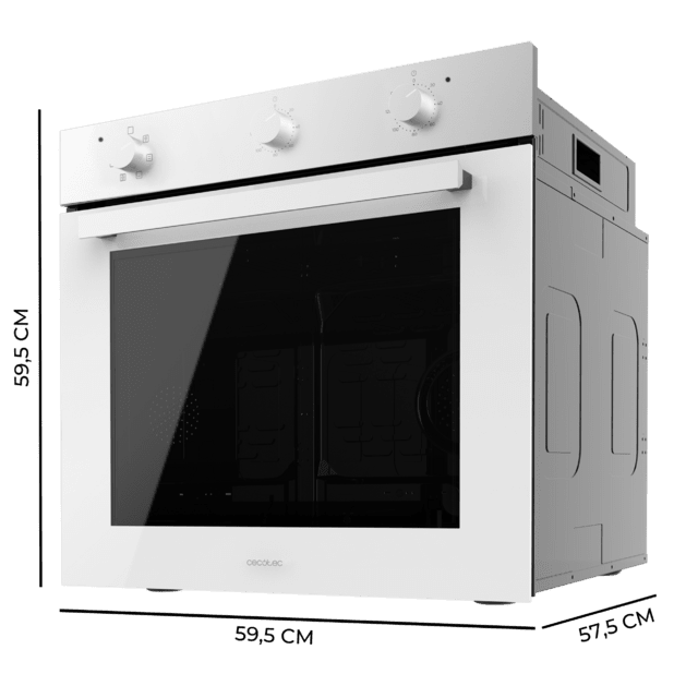 Cecotec Bolero Hexa M236000 Glass White Time A Horno Integrable Multifunción M236000 Glass White Time de 70L de capacidad 6 funciones Timer Clase A 2800W Steam Base XXL Steam Assist Steam EasyClean Cooling Fan Modo Defrost Modo Tienda de fábrica