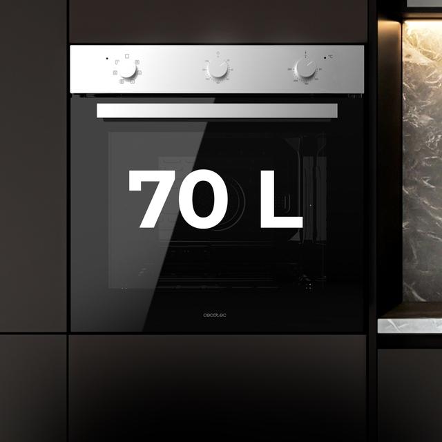 Cecotec Bolero Hexa M236000 Inox Time A Horno Integrable Multifunción de 70L de capacidad 6 funciones Timer Clase A 2800W Steam Base XXL Steam Assist Steam EasyClean Cooling Fan Modo Defrost Modo Eco Modo Convección Puerta Tri Limitado a 3 días