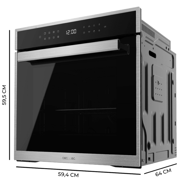 Cecotec Bolero Hexa P506000 Edge A+ Horno integrable Pirolítico Edge de 81L de capacidad 11 funciones con Airfryer Master Pizza Master 3D Cooking Steam Base X2 Pirólisis Clase A+. Horno integrable Pirolítico Oferta exclusiva