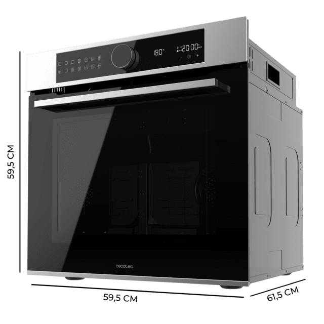 Cecotec Bolero Hexa P516000 Line A Horno Integrable Pirolítico P516000 Line de 73L de capacidad 14 funciones Dual Display Clase A 3250W Pirólisis Pizza Master Airfryer Master Cooling Fan Precalentamiento rápido Modo Defrost M Ofertas de temporada