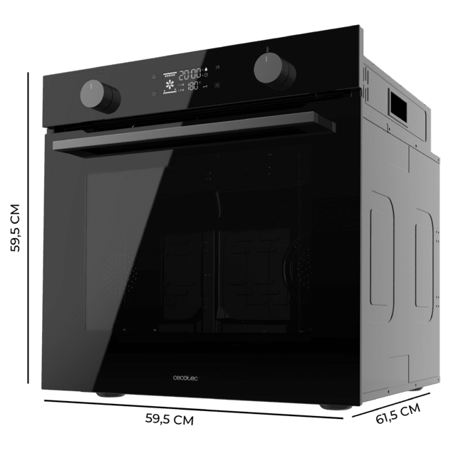 Cecotec Bolero Hexa P526000 Glass Black A Horno Integrable Pirolítico P526000 Glass Black de 73L de capacidad 9 funciones Display Clase A 2800W Pirólisis Cooling Fan Modo Defrost Modo Convección Modo Eco. Horno Integrable Ofertas especiales