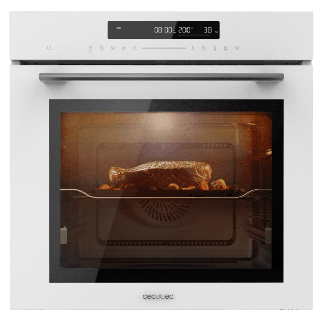 Cecotec Bolero Hexa SM406000 Glass White A+ Horno Integrable Multifunción Glass White Meat Master de 72 l de capacidad 12 funciones Pizza Master Modo Eco y Defrost Electronic Timer 2900 W. Horno Integrable Multifunción Devoluciones gratuitas