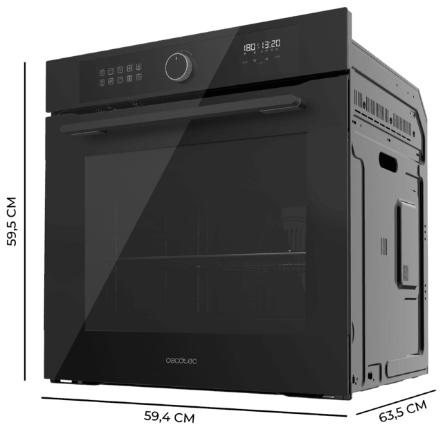 Cecotec Bolero Hexa AF316000 Glass Black A Horno integrable Airfryer Glass Black de 81L de capacidad 11 funciones con Airfryer Master Pizza Master Steam Asisst Steam EasyClean 3D cooking Clase A. Horno integrable En línea