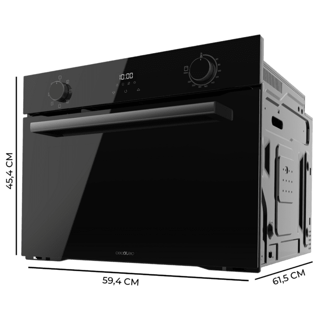 Cecotec Bolero Hexa M224500 Glass Black A Horno Integrable Multifunción de 53L de capacidad 7 funciones con Grill Defrost Steam Assist 2600W.  Horno Integrable Multifunción Outlet