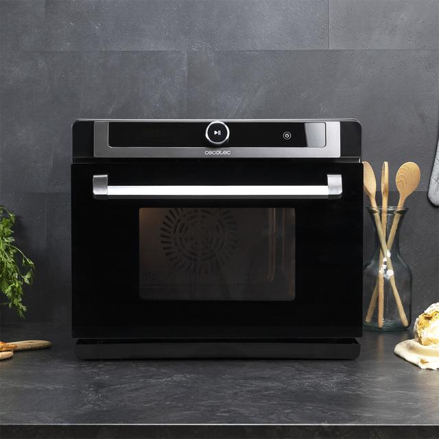 Cecotec Bake&Steam 3000 Combi. Horno de Vapor Horno 3 en 1: Función Vapor Convección y Freidora de Aire Capacidad de 30 litros 7 Funciones de cocinado Autolimpieza Potencia 2220W Horno a vapor con función freidora de aire   En oferta