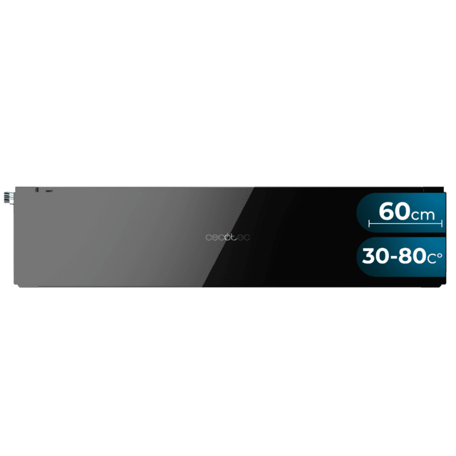 Cecotec Bolero Hexa WD Glass Black Calientaplatos integrable de 60cm con temperatura ajustable control mecánico y antideslizante. Calientaplatos integrable 