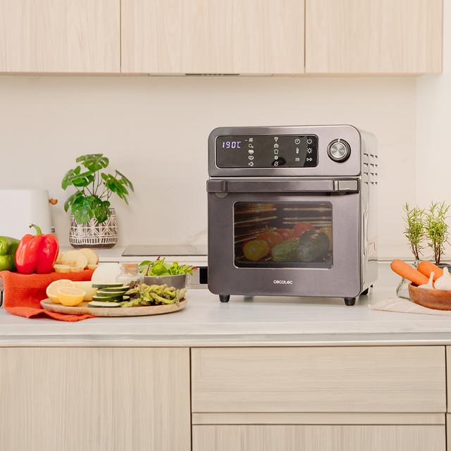 Cecotec Bake&Fry 1500 Touch Horno freidora de aire caliente con convección 15 litros de capacidad 1700 W de potencia y con pantalla táctil. Incluye amplio kit de accesorios. Horno Freidora de aire Los más vendidos