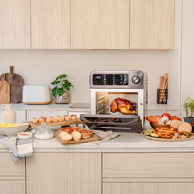Cecotec Bake&Fry 1500 Touch Horno freidora de aire caliente con convección 15 litros de capacidad 1700 W de potencia y con pantalla táctil. Incluye amplio kit de accesorios. Horno Freidora de aire Los más vendidos