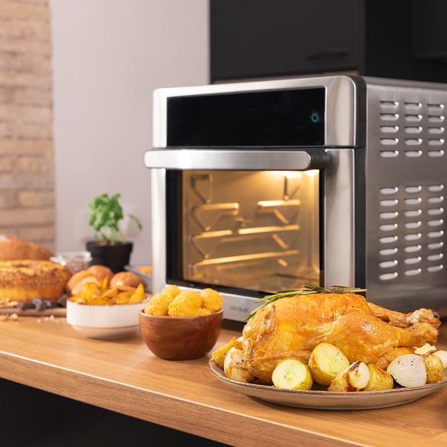 Cecotec Bake&Fry Touch. Horno Freidora de Aire Caliente con 14-25-30 Litros Convección Pantalla Táctil (30 L Acero) Horno freidora de aire caliente Ventas relámpago