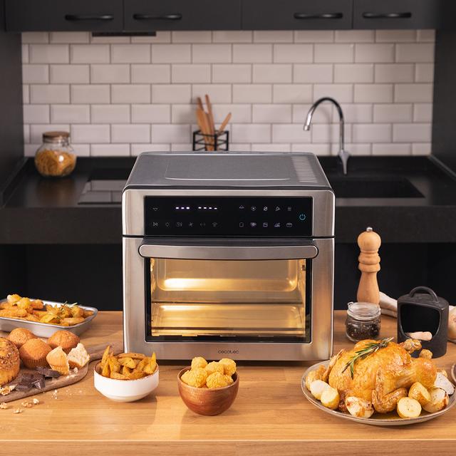 Cecotec Bake&Fry Touch. Horno Freidora de Aire Caliente con 14-25-30 Litros Convección Pantalla Táctil (25 L Acero) Horno freidora de aire caliente Tienda