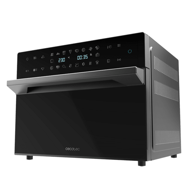 Cecotec Bake&Fry 3000 Touch. Horno Freidora de Aire Caliente con 1800 W Convección 30 Litros de capacidad Pantalla Táctil 18 Funciones preestablecidas Temporizador Negro Horno freidora de 30 litros de capacidad y 1800 W de pot Liquidación