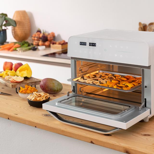 Cecotec Bake&Fry 3000 Touch White. Horno Freidora de Aire Caliente con 1800 W Capacidad 30 L Convección Pantalla Táctil 18 Funciones preestablecidas Temporizador Blanco Horno freidora de 30 litros de capacidad y 1800 W de pote Mejor oferta