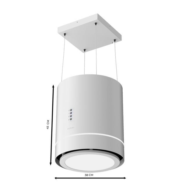 Cecotec Bolero Flux CRE 448000 White A++ Campana colgante redonda Bolero Flux CRE 448000 White A++ de 38cm de diametro acabado en blanco succión 712m3/h Motor 210W Clase A++ control electrónico 3 niveles de potencia luz filtro COMPRAR AHORA