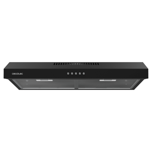 Cecotec Bolero Flux CM 602200 Black B Campana extractora convencional de 60cm de ancho acabado negro potencia succión 220m3/h Motor 70W Clase B control mecánico 3 niveles de potencia y luz. Campana extractora convencional Promoción por tiempo limitado