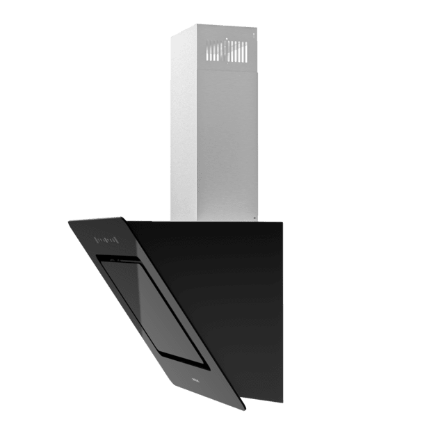 Cecotec Bolero Flux DT 608002 Glass Black A++ Campana decorativa de 60cm de ancho acabado frontal vidrio negro chimenea inox succión 800m3/h Motor 210W Clase A++ control táctil 3 niveles de potencia Booster luz filtro de carbo Solo queda un día