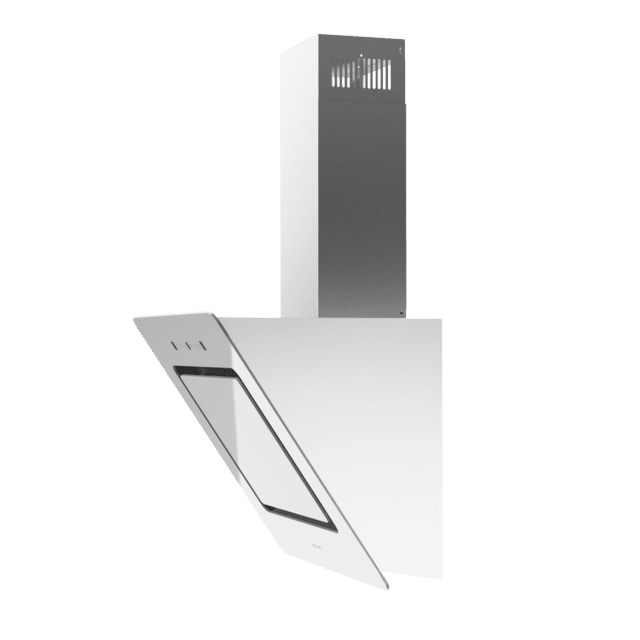 Cecotec Bolero Flux DT 608002 Glass White A++ Campana decorativa de 60cm de ancho acabado frontal vidrio blanco chimenea inox succión 800m3/h Motor 210W Clase A++ control táctil 3 niveles de potencia Booster luz filtro de carb Superdescuento