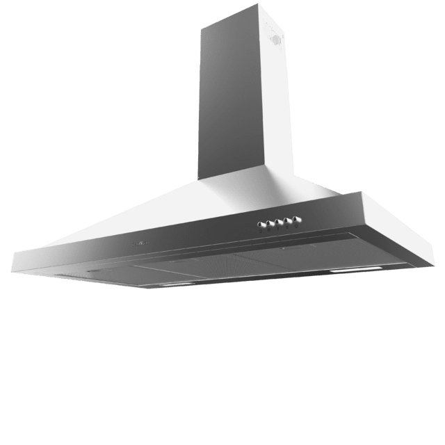 Cecotec Bolero Flux PM 906500 Inox A Campana piramidal de 90cm de ancho acabado inox succión 650m3/h Motor 165W Clase A control mecánico 3 niveles de potencia luz y filtro de carbono. Campana extractora piramidal  Grandes ahorros
