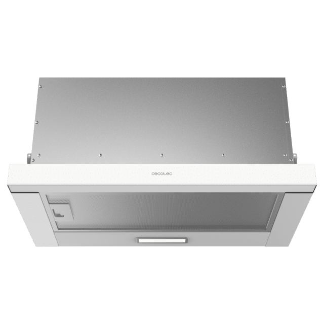 Cecotec Bolero Flux TLM 603500 White A Campana extratora telescópica de 60cm de ancho acabado blanco potencia succión 350m3/h Motor 70W Clase A control mecánico 2 niveles de potencia y filtro de carbono. Campana extratora tel 2025
