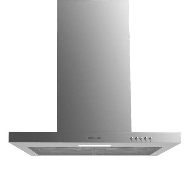 Cecotec Bolero Flux TM 603500 Inox A Campana T de 60cm de ancho acabado inox succión 350m3/h Motor 70W Clase A control mecánico 3 niveles de potencia luz y filtro de carbono. Campana T Outlet