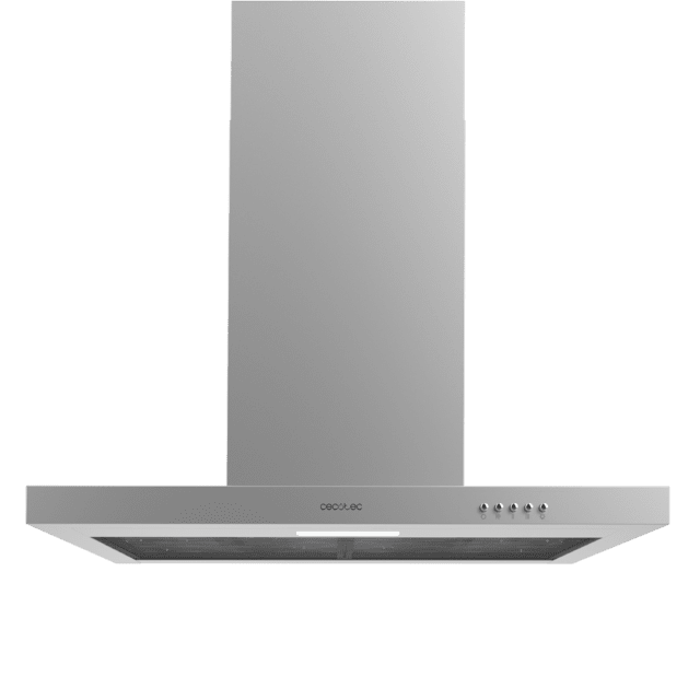 Cecotec Bolero Flux TM 703500 Inox A Campana T de 70cm de ancho acabado inox succión 350m3/h Motor 70W Clase A control mecánico 3 niveles de potencia luz y filtro de carbono. Campana T Ofertas