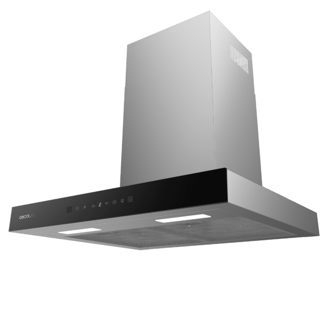 Cecotec Flux TT 605500 Glass Black A++ Campana T de 60cm de ancho acabado frontal cristal negro succión 550m3/h Motor 70W Clase A++ control táctil 3 niveles de potencia Booster luz filtro de carbono Hand Movement Control y Del Rebajas de fábrica