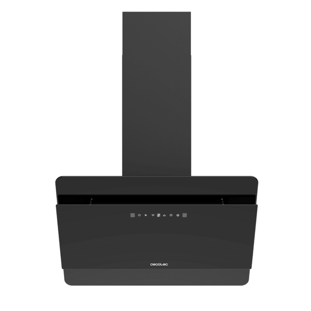 Cecotec Bolero Flux DT 608000 Glass Black A++ Campana decorativa de 60cm de ancho acabado frontal vidrio negro succión 800m3/h Motor 210W Clase A++ control táctil 3 niveles de potencia Booster luz filtro de carbono y Hand Move Tienda