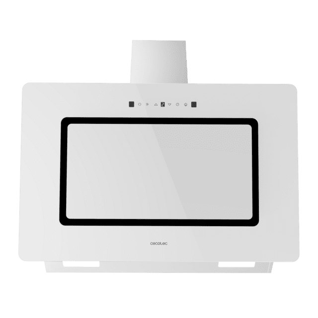 Cecotec Bolero Flux DT 908002 Glass White A++ Campana decorativa de 90cm de ancho acabado frontal vidrio blanco chimenea inox succión 800m3/h Motor 210W Clase A++ control táctil 3 niveles de potencia Booster luz filtro de carb Rebajas top