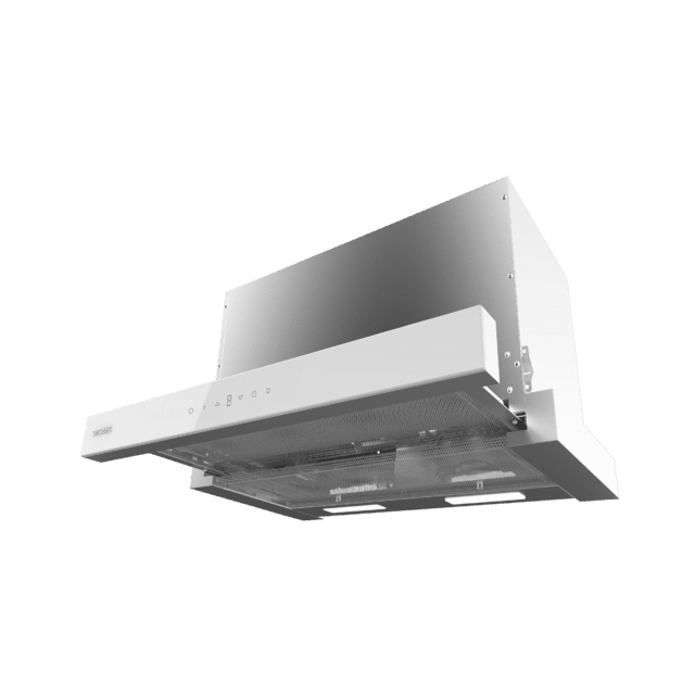 Cecotec Bolero Flux TLT 605500 Glass White A++ Campana extratora telescópica de 60cm de ancho acabado frontal vidrio blanco potencia succión 550m3/h Motor 70W Clase A++ control táctil con filtro de carbono y Hand Movement Con Últimos 3 días