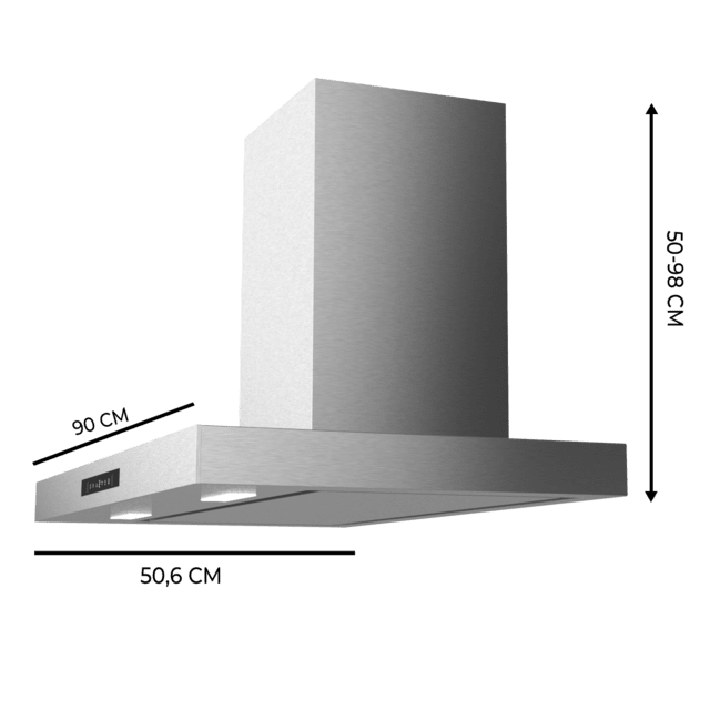 Cecotec Bolero Flux TT 908000 Slim Glass Black A++ Campana T Bolero Flux TT 908000 Slim Glass Black A++ de 90cm de ancho acabado inox succión 800m3/h Motor 210W Clase A++ display táctil glass black 3 niveles de potencia luz fi COMPRAR AHORA
