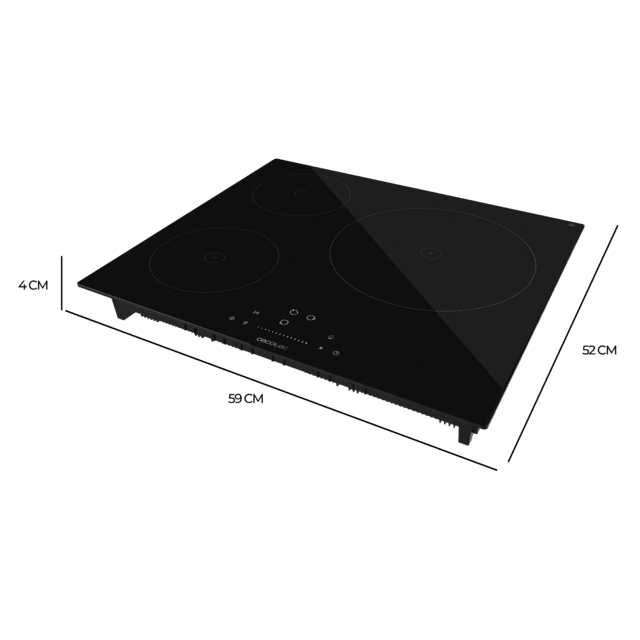 Cecotec Bolero Squad I 3200 Placa de inducción de 3 fuegos 9 niveles potencia máx. 7200W y touch slider control. Placa de inducción  Precio ultrabajo