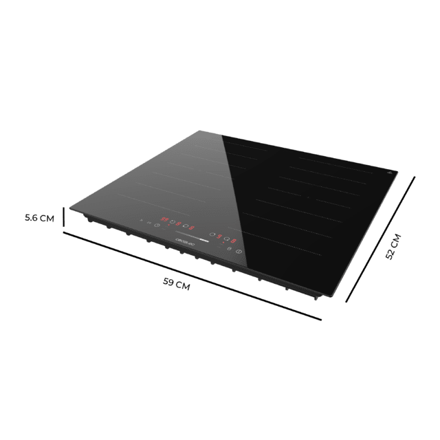 Cecotec Bolero Squad I 4001 Flex Placa de inducción de 1 zona y 1 zona flex 9 niveles Temporizador Booster Function potencia máx. 7200W Touch Slider control Stop&Go Kid Lock y Low Power Heating. Placa de inducción  Rebajas