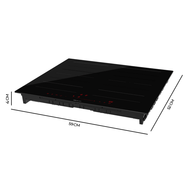 Cecotec Bolero Squad I 4300 FullFlex Placa de inducción de 2 Bridge Zone con 7400 W 9 niveles frontal biselado invisible touch slider control detector de recipientes mantenimiento de calor y Kid Lock. Placa de inducción  Venta caliente