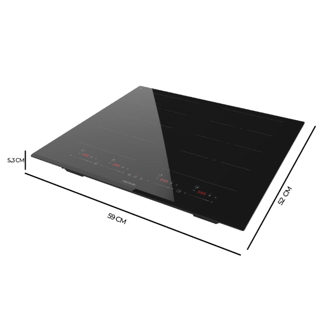 Cecotec Bolero Squad I 4800 TotalFlex Placa de inducción de 2 zonas TotalFlex potencia máx. de 7400W 9 niveles con función Booster Temporizador Indicador residual de calor Kid Lock Apagado de seguridad automático Touch Slide En oferta