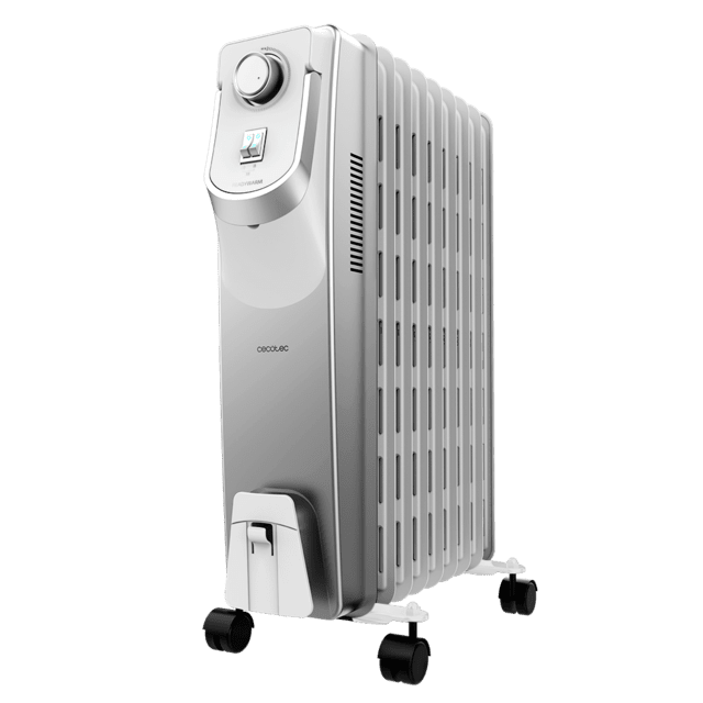 Cecotec ReadyWarm 9000 Space 360 Radiador de aceite de 9 módulos 2000 W y tecnología 360º con 3 niveles de potencia cobertura de 22 m² recogecables control sencillo asa ruedas y doble sistema de seguridad. Radiador Mejor oferta