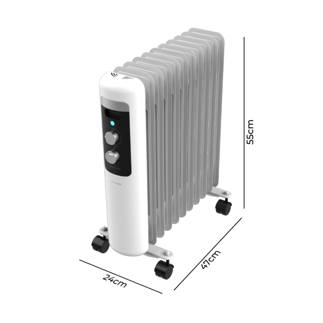 Cecotec ReadyWarm 11050 Space White. Radiador Eléctrico de Aceite con 11 Módulos Bajo Consumo 2500 W 3 Niveles de potencia Sistema de Seguridad Ruedas 25 m2 Radiador Eléctrico de Aceite  COMPRAR AHORA