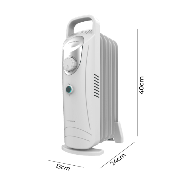 Cecotec ReadyWarm 500 Space White Radiador Eléctrico de Aceite con 5 Módulos Bajo Consumo 500 W Sistema de Seguridad 10 m2 Radiador Eléctrico de Aceite 