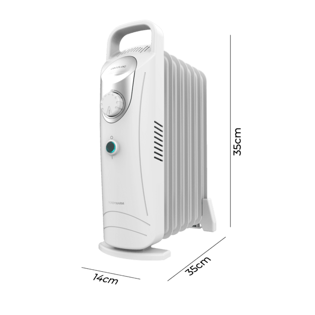 Cecotec ReadyWarm 700 Space White Radiador Eléctrico de Aceite con 7 Módulos Bajo Consumo 800 W Sistema de Seguridad 12 m2 Radiador Eléctrico de Aceite Solo queda un día