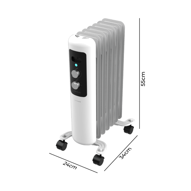 Cecotec ReadyWarm 750 Space White. Radiador Eléctrico de Aceite con 7 Módulos Bajo Consumo 1500 W 3 Niveles de potencia Sistema de Seguridad Ruedas 15 m2 Radiador Eléctrico de Aceite  Superdescuento