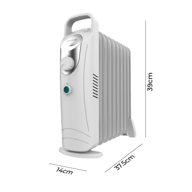 Cecotec ReadyWarm 900 Space White Radiador Eléctrico de Aceite con 9 Módulos Bajo Consumo 1000 W Sistema de Seguridad 15 m2 Radiador Eléctrico de Aceite  Liquidación
