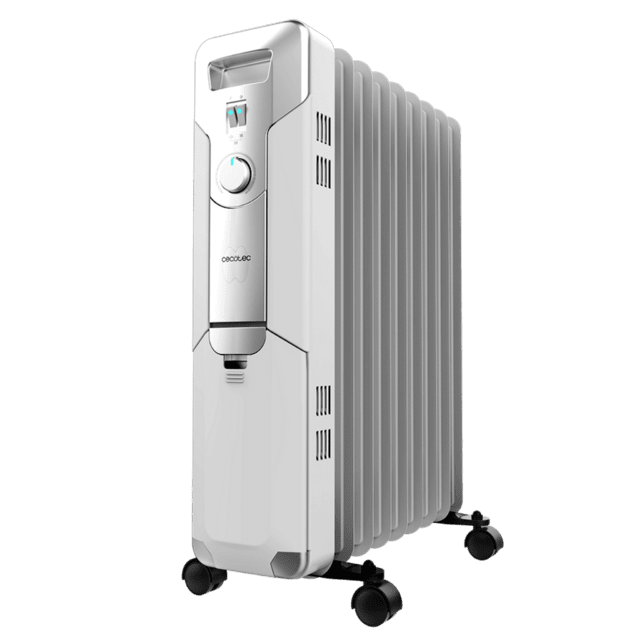 Cecotec ReadyWarm 9000 Space M. Radiador Eléctrico de Aceite con 9 Módulos Bajo Consumo 2000 W 3 Niveles Recogecables Sistema de Seguridad Ruedas 20 m2 Radiador de aceite