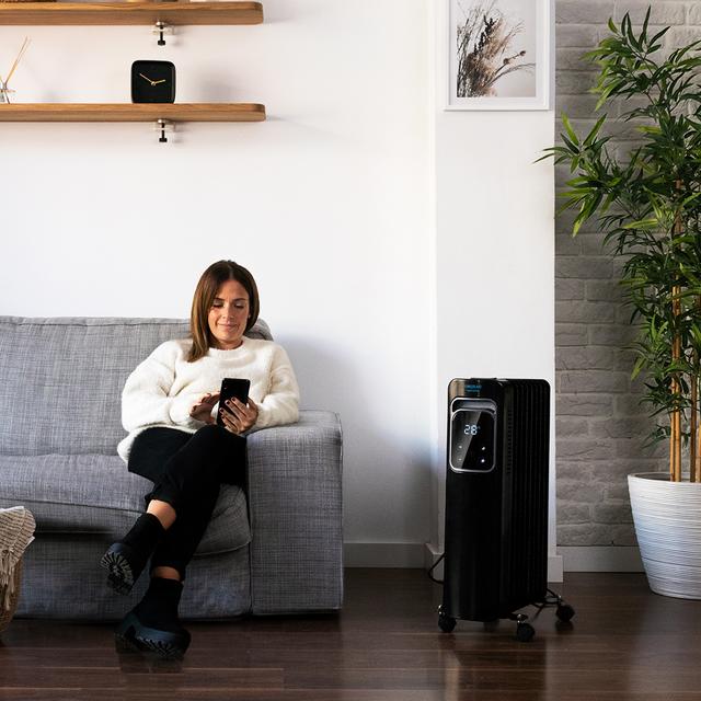 Cecotec ReadyWarm 9000 Touch Connected Black De 9 Elementos Con 2000 W Control Por Wi-Fi Pantalla Lcd Control Táctil 3 Modos Temporizador Máximo Confort Y Seguridad. Radiador de aceite de 9 elementos Outlet online