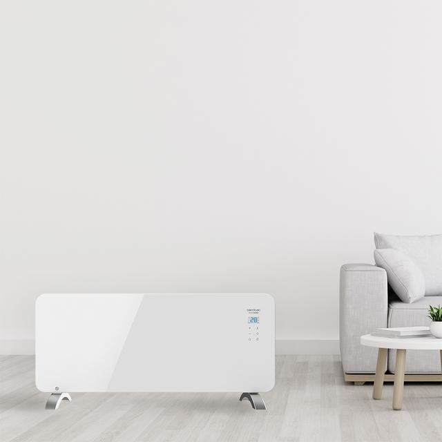 Cecotec Ready Warm 6750 Crystal Connected Radiador Eléctrico Bajo Consumo con Wifi 2000 W Termostato Regulable 2 Modos Temporizador Soporte de pie Protección sobrecalentamiento Radiador convector eléctrico Wi-Fi 2000 W Gran oferta