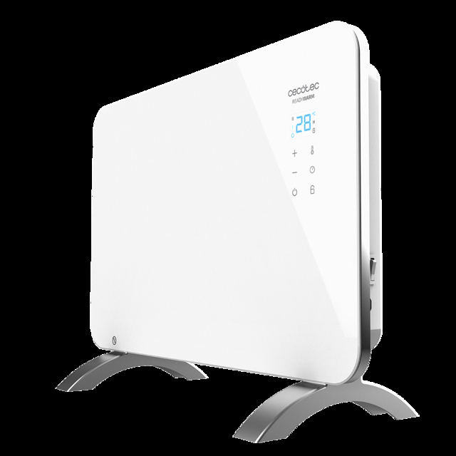 Cecotec Ready Warm 6650 Crystal Connection Convector de 1000 W con placa de cristal y Wi-Fi. Radiador convector eléctrico Wi-Fi 1000 W