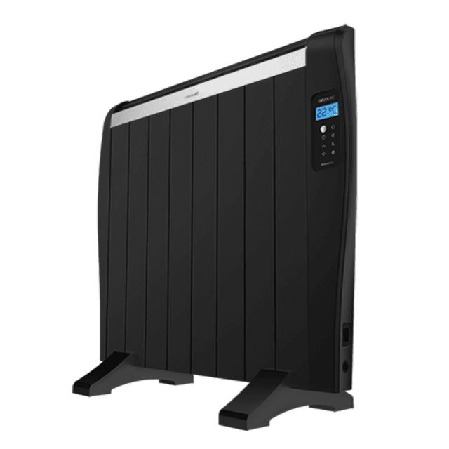 Cecotec ReadyWarm 1800 Thermal Black Emisor térmico con 8 elementos y 1200 W pantalla LCD mando a distancia temporizador programable selección de temperatura cobertura de 15 m² y máxima seguridad. Emisor térmico
