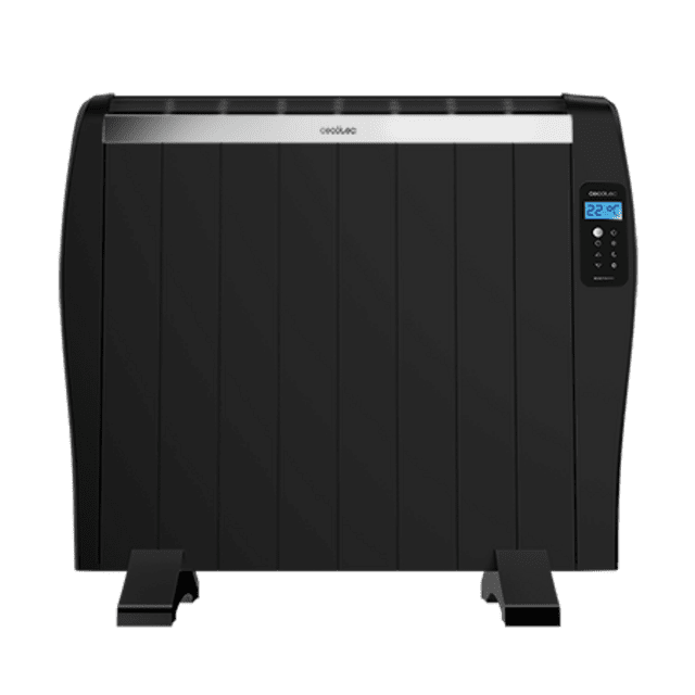 Cecotec ReadyWarm 1800 Thermal Black Emisor térmico con 8 elementos y 1200 W pantalla LCD mando a distancia temporizador programable selección de temperatura cobertura de 15 m² y máxima seguridad. Emisor térmico Rebajas top