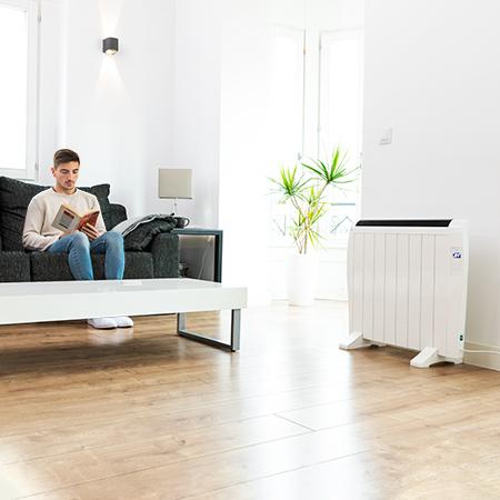 Cecotec Ready Warm 1800 Thermal Connected con 8 elementos y 1200W control por Wi-Fi pantalla LED mando a distancia temporizador programable selección de temperatura cobertura de 15 m² y máxima seguridad. Radiador Eléctrico / Envío gratis
