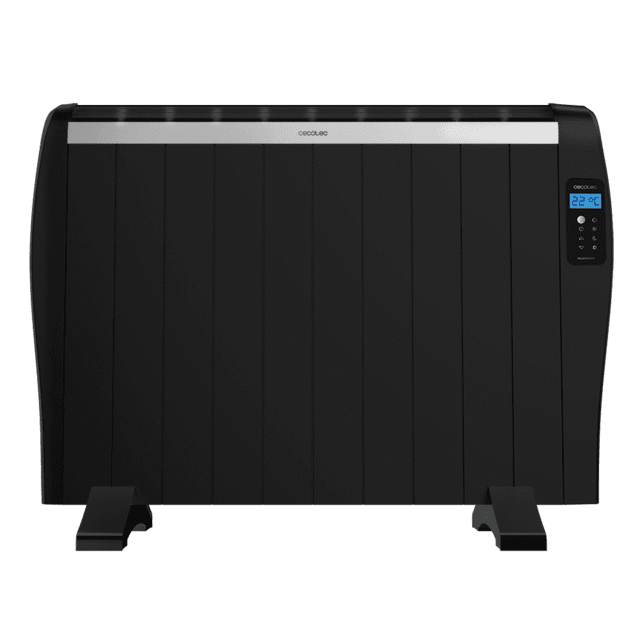 Cecotec ReadyWarm 2000 Thermal Black Emisor térmico con 10 elementos y 1500 W pantalla LCD mando a distancia temporizador programable selección de temperatura cobertura de 20 m² y máxima seguridad. ReadyWarm 2000 Thermal Bla Oferta especial