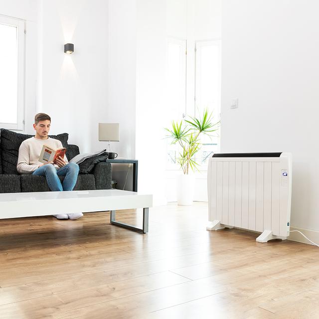 Cecotec Ready Warm 2000 Thermal Connected con 10 elementos y 1500 W control por Wi-Fi pantalla LED mando a distancia temporizador programable selección de temperatura cobertura de 20 m² y máxima seguridad. Radiador Eléctrico Envío gratis