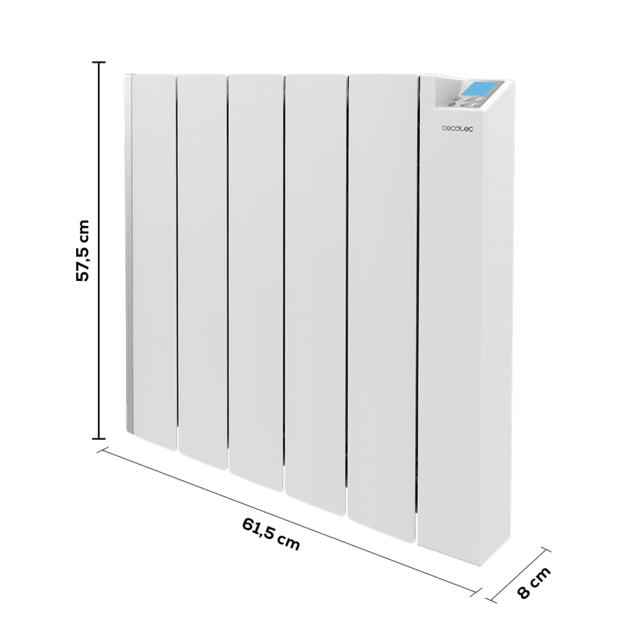 Cecotec ReadyWarm 6000 Thermal Ceramic Connected Emisor térmico con 1500W de aluminio fundido y tecnología cerámica 6 elementos 20 m² control por wifi pantalla LCD programador semanal 24/7 protección IPX4 4 modos selección Últimos 2 días