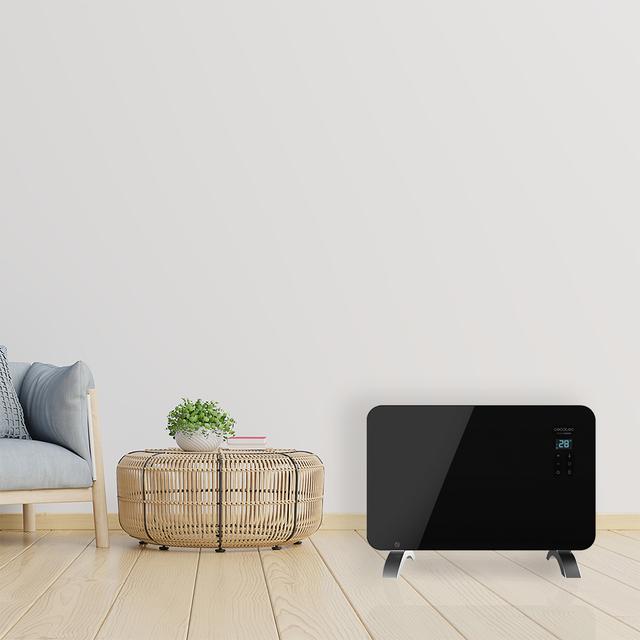 Cecotec Ready Warm 6670 Crystal Connection Convector de 1000 W con placa de cristal y Wi-Fi. Radiador convector eléctrico Wi-Fi 1000 W Último día